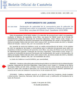 El PSOE de Laredo achaca la caducidad de una plaza policial a la mala gesti&oacute;n del Ayuntamiento