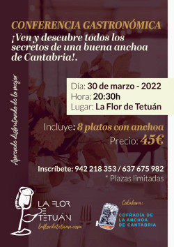 Esta tarde noche se celebrar&aacute; en el restaurante la flor de Tetu&aacute;n una conferencia gastron&oacute;mica.