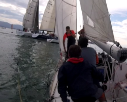 La falta de viento, y la fuerte corriente, reventaron la tirada del crucero santanderino.