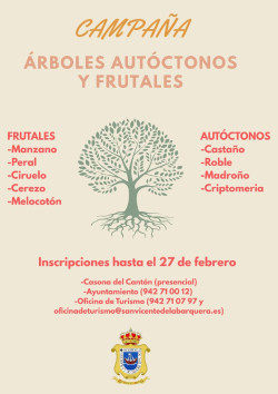 Los vecinos de San Vicente pueden solicitar &aacute;rboles aut&oacute;ctonos y frutales hasta el d&iacute;a 27