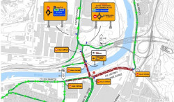 Torrelavega corta hoy el tr&aacute;fico en torno a la rotonda de Sniace por la obra de la v&iacute;a auxiliar